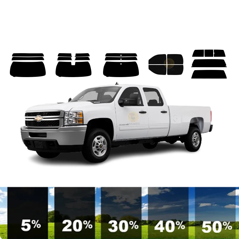 

precut Removable Window Tint Film Car 100%UVR 5%-70%VLT Heat Insulation Carbon ﻿For CHEVROLET SILVERADO 3500 4DR PICKUP2007-2014