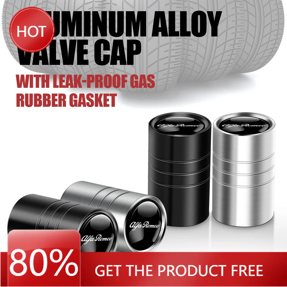 

Hub Caps 4PCS Car Styling Wheel Tires Stem Valve Caps Metal Dust Covers For Alfa Romeo 156 Mito Giulia Stelvio Giulietta Auto Ac