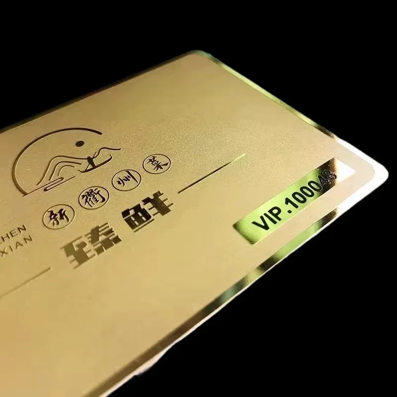 

Shenzhen Factory Free Sample Credit Card Size Business Silkscreen Printing Metal Mirror Gift Card