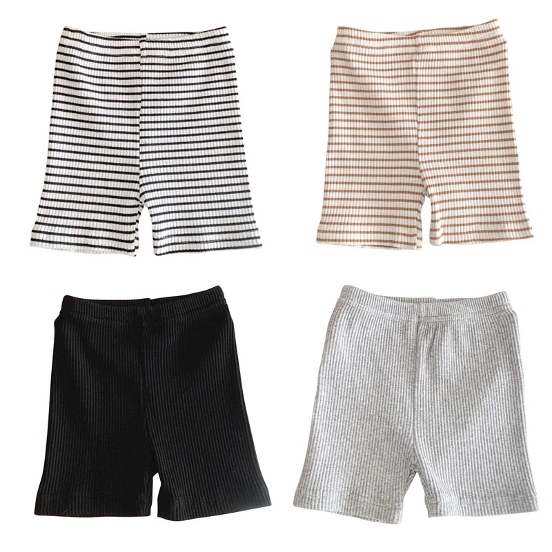 Sommer Baby Mädchen Shorts Mode Elastische Gestreifte Hosen Koreanische Kinder Casual Hosen Kleinkind Kleinkind Kleidung Gestrickte Leggings