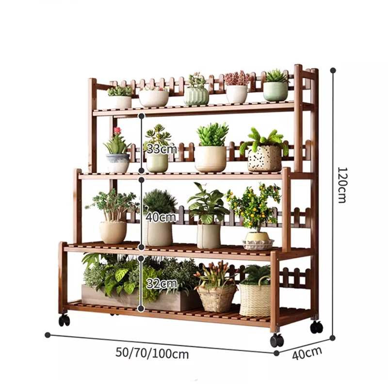 Estantes De Plantas De madera nórdica, maceta De flores De diseño para balcón, sala De estar, arte De hierro, muebles De jardín, soporte De Plantas FYPS