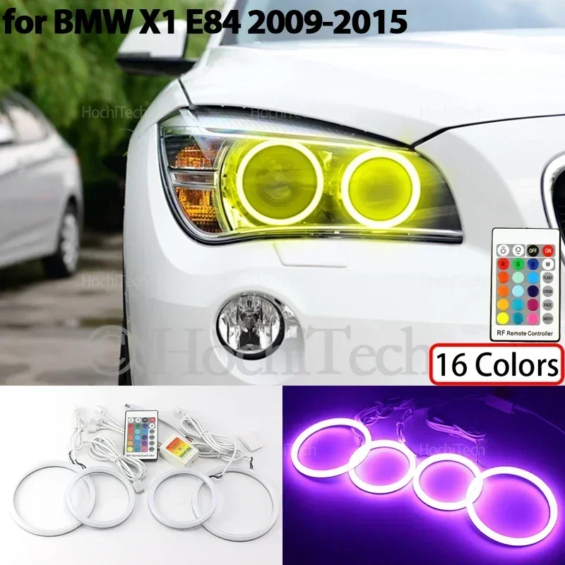 For BMW X1 E84 2009 2010 2011 2012 2013 2014 2015 Accessories Cotton RGB Angel Eyes Ring Kit 16 Colors Flash Remote Control