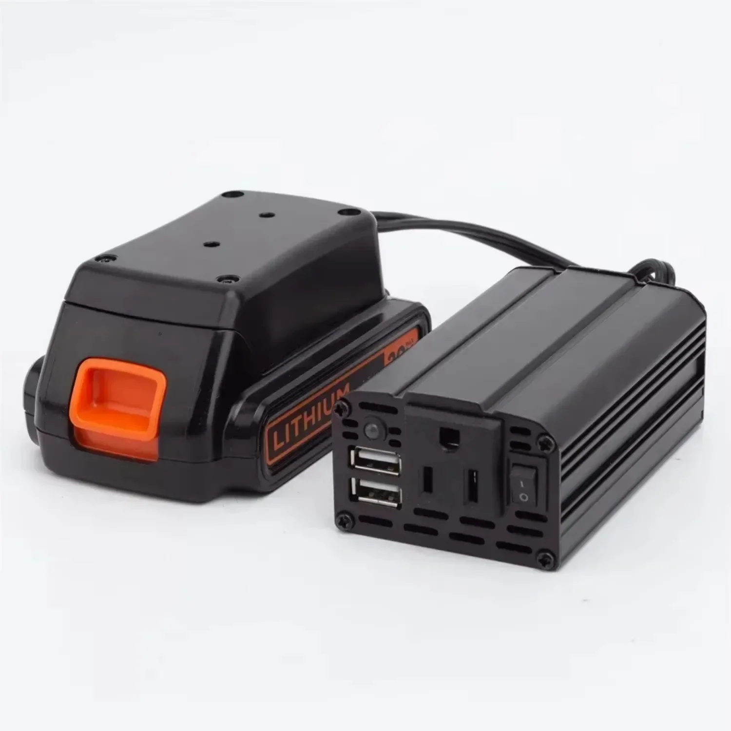 For BLACK+DECKER/Porter Cable/Stanley 18V Lithium Battery Inverter with Switch and USB Power Tool Accessories（NO Battery）