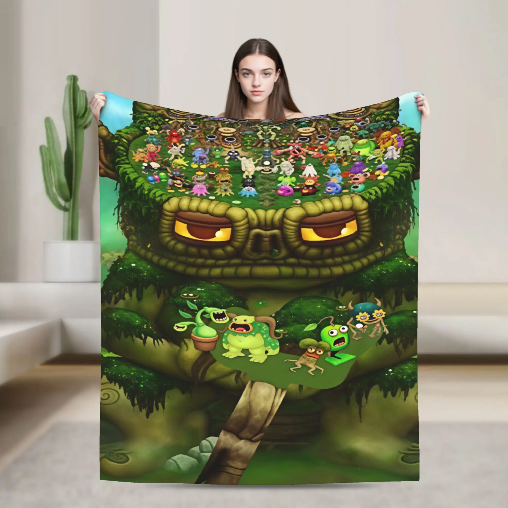 My Singing Monsters Video Game Cartoon Blanket Quality Warm Soft  Throw Blanket Winter Boy Girl Outdoor Aesthetic Bedspread