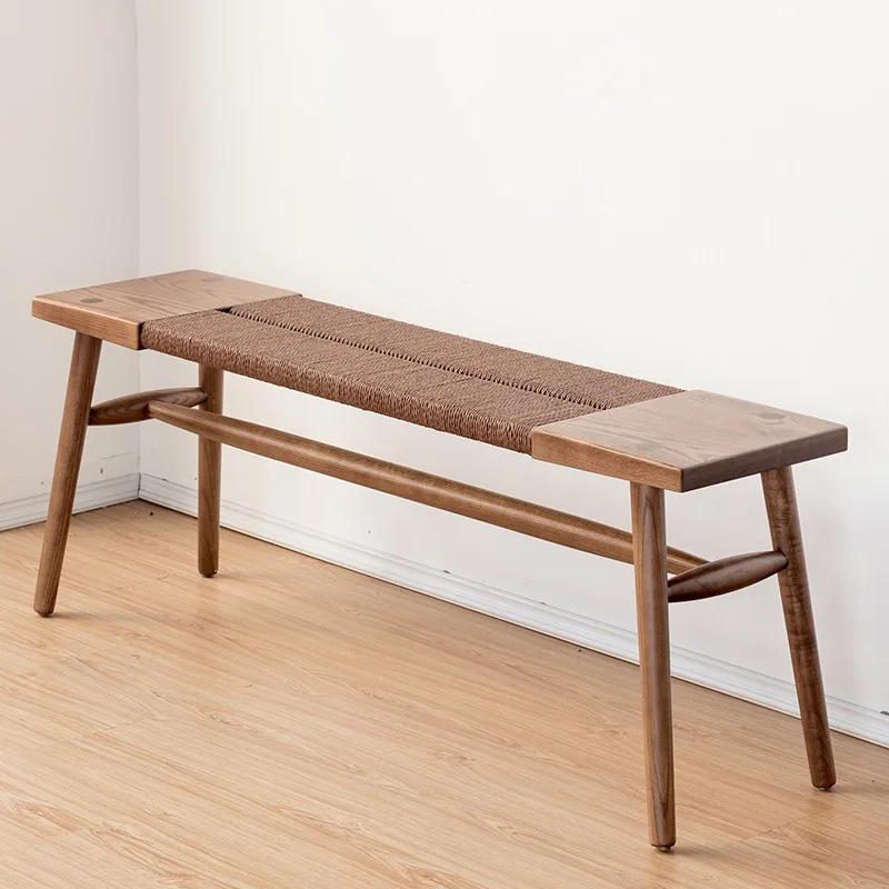 Nordic solid wood benches, dining room benches, living room benches, multi-person log benches, shoe changing benches,
