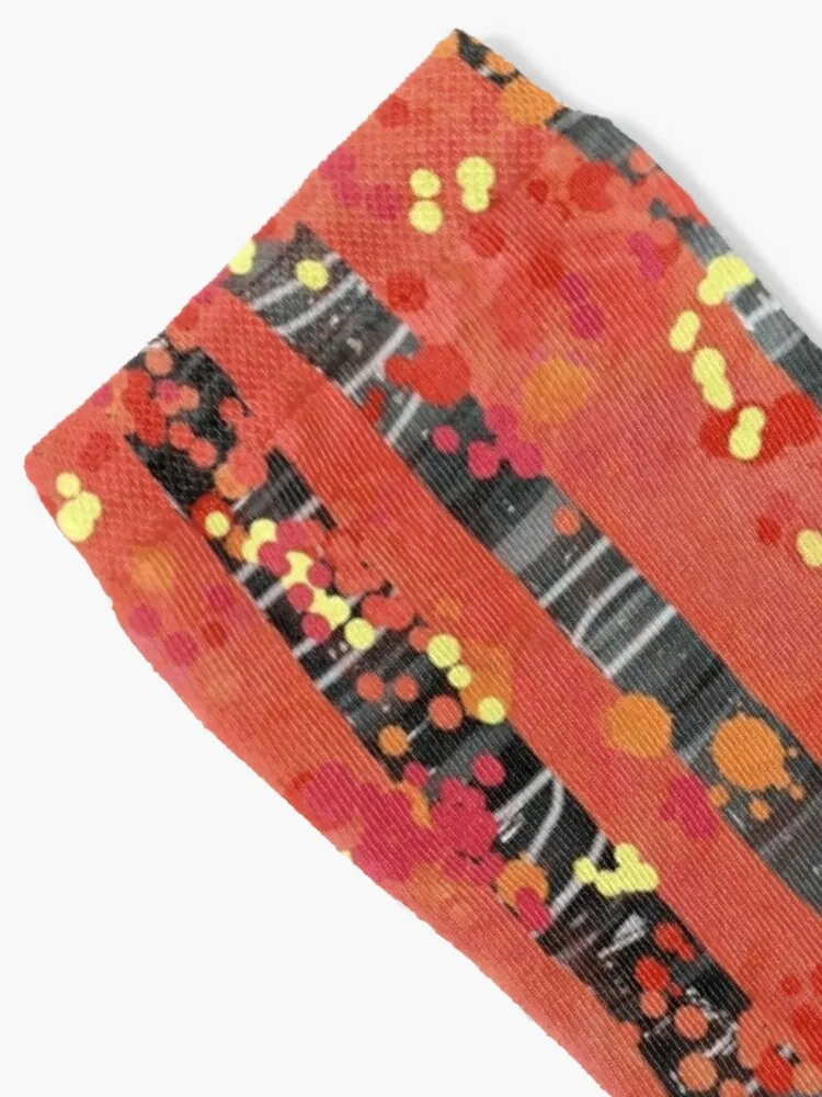 Birches - Autumn Woodland Abstract Landscape Socks Funny Man Socks