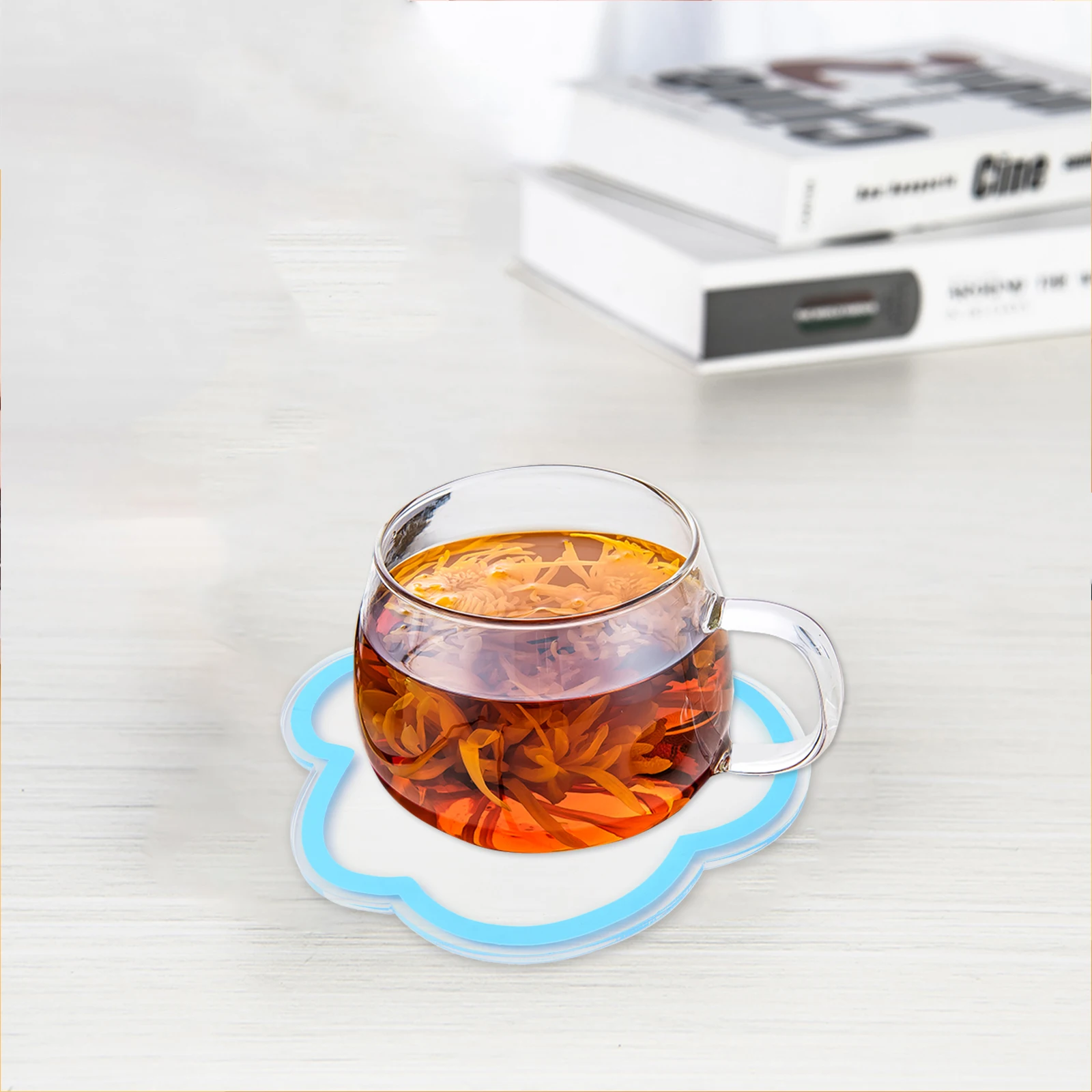 

1pc Flower Shaped Table For Kitchen Cup Table Acrylic Placemat Coaster Mat Placemat Coasters Home Plate Mat Restaurant