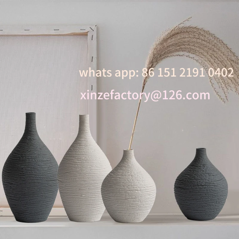 Customizable Living Room Interior Office Desktop Simple Ceramic Vase Decoration for Home Nordic