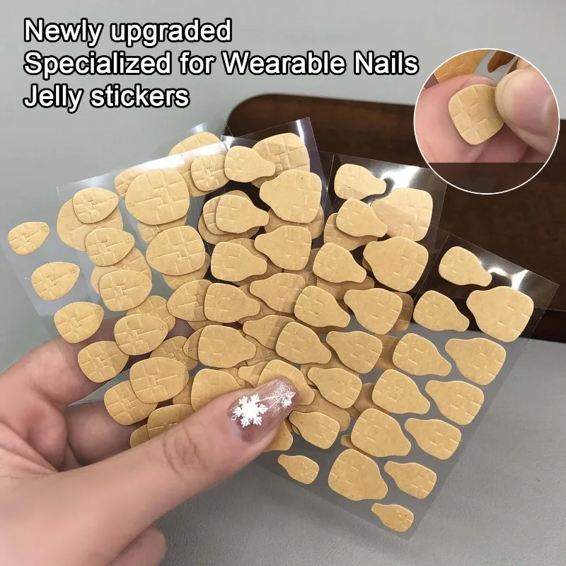 

Wearable Nails Glue Paper Kraft Paper Jelly Stickers for Press on Nails Reusable Waterproof Double Sided Nail Tape Strong Hold