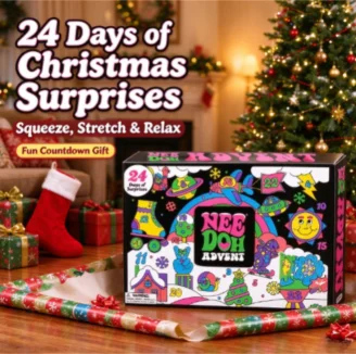 NeeDoh 2026 3D PVC Fidget-Puppe Adventskalender Weihnachts-Countdownkalender Überraschungsbox Stressabbau-Spielzeug Neujahrsgeschenk
