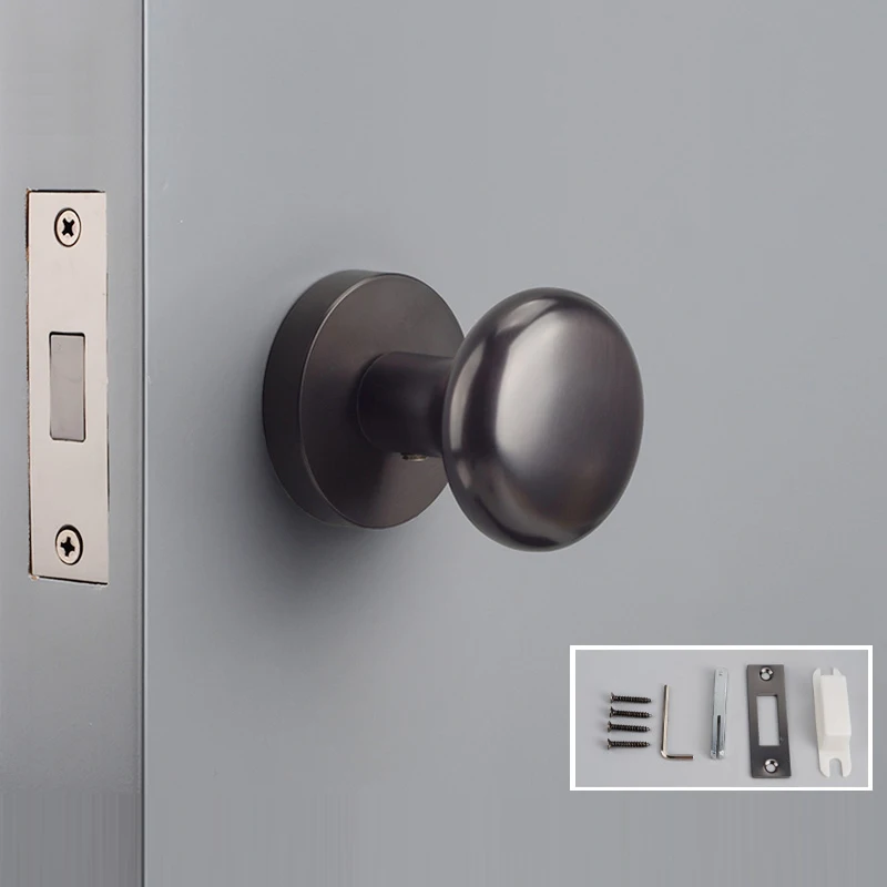 Zinc Alloy Bedroom Door Lock Single Sided Invisible Door Locks Mute Lock Safety Locks Door Handle Hardware Accessories