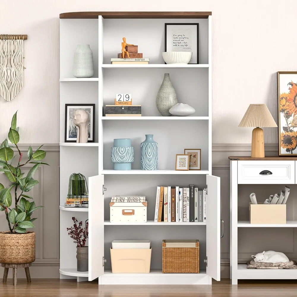 

Corner Bookshelves and Cabinets, Wooden Bookshelves and Office Storage Cabinets, with Adjustable Shelves