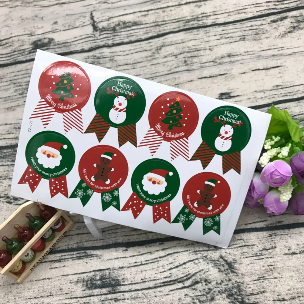 

320Pcs Christmas Sealing Stickers Food Grade Adhesive Labels for Treat Bags Baking Packaging DIY Scrapbooking Christmas Stickers
