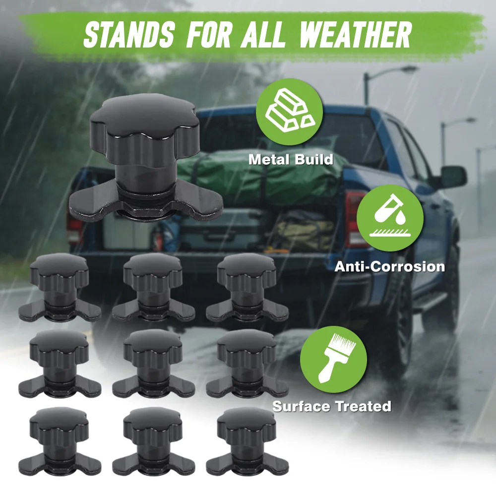 

10pcs L Track Double Lug M8 Threaded Stud Nut Fitting Tie Down Kit For L-Track Rail Systems Truck Cargo Management