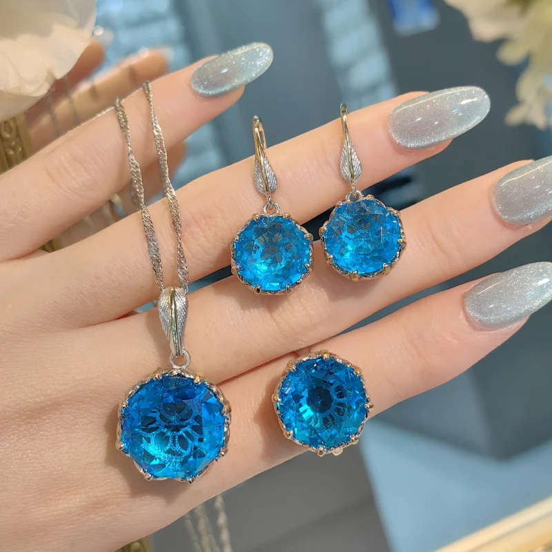 Women's Ancient-Style Imitation Natural Jade Jewelry Set - Rings Earrings Pendants Necklaces - Elegant Gift