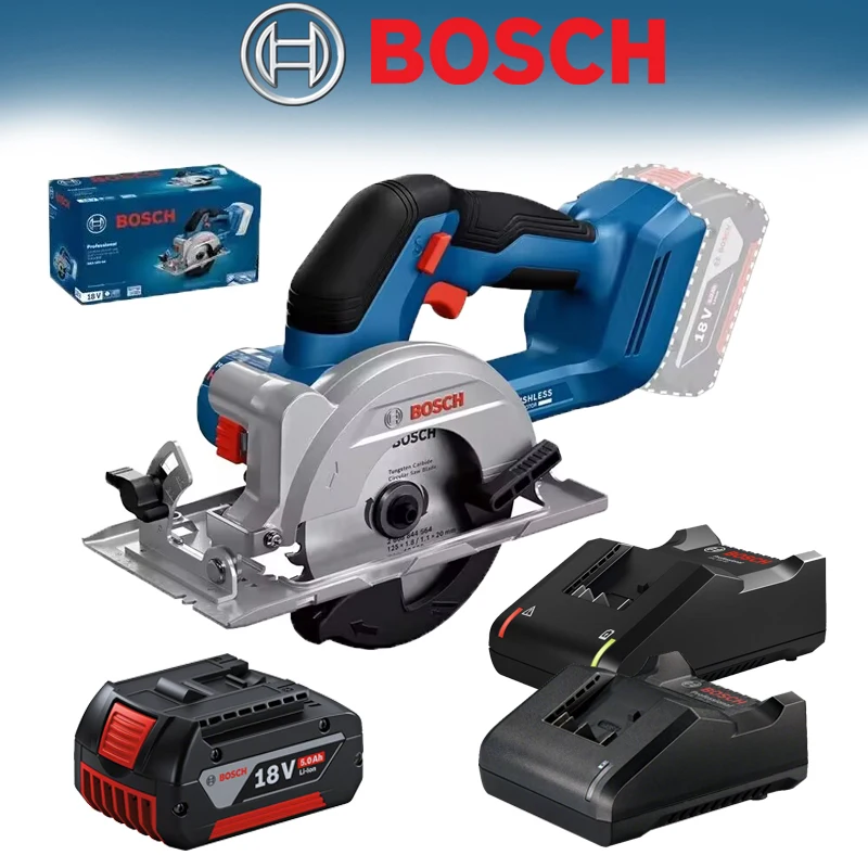 BOSCH GKS 18V-44 18V Electric Circular Saw  5AH Battery Charger Set Brushless Multi-Angle Carpentry Cutting Machine Power Tool