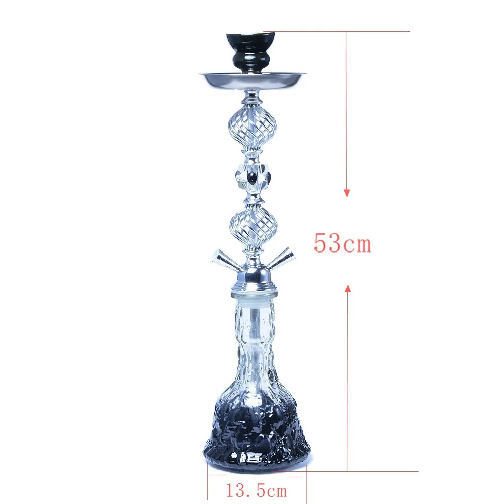 Nargileh Blue Glass Arabic Hookah Shisha Double Tube Suit Large Hookah Decorative Pot Shisha Bar Home Use