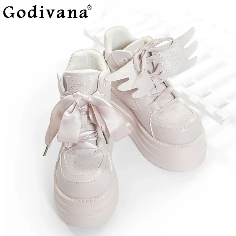 

Original Subculture Japanese Mine Mass- Produced Pink Platform Shoes Spring New Girls Sweet Lake-Up Waterproof High Heel Pumps