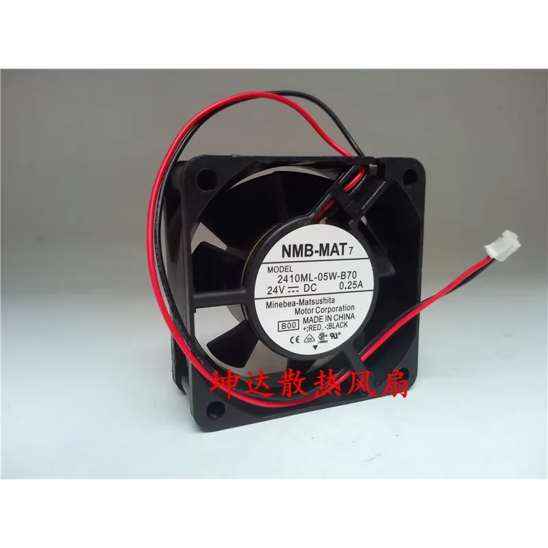 

NMB 2410ML-05W-B70 DC 24V 0.25A 60x60x25mm 2-Wire Server Cooling Fan