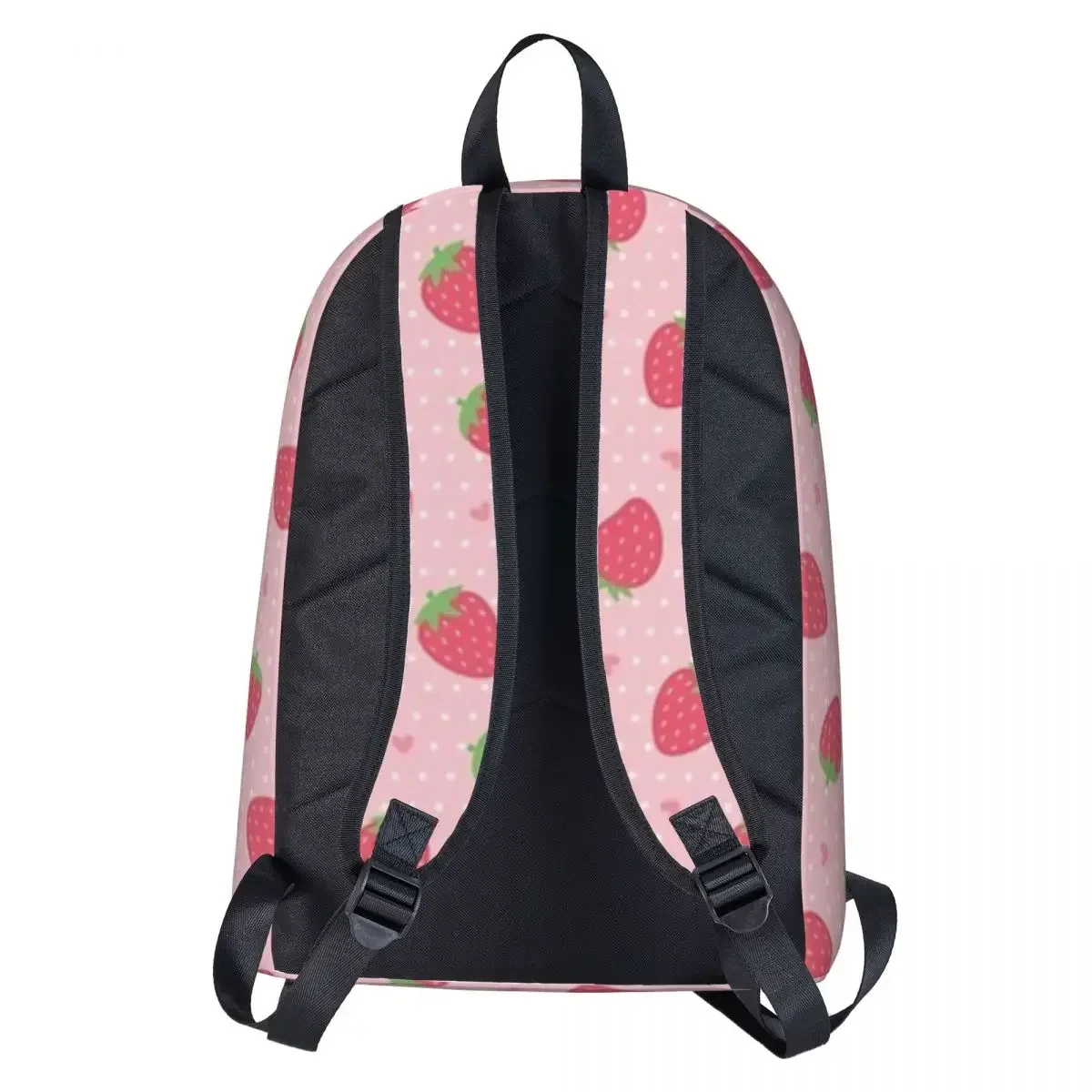 Mochilas de morango e corações para crianças, mochila escolar impermeável, mochila de viagem portátil para meninos e meninas, bolsa fofa para mulher