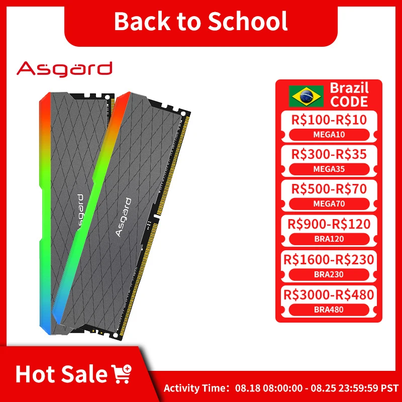 Asgard W2 Series RGB ОЗУ DDR4 8GBx2 16GBx2 3200MHz PC4-25600 1,35 V двухканальная потрясающая оперативная память для настольного компьютера