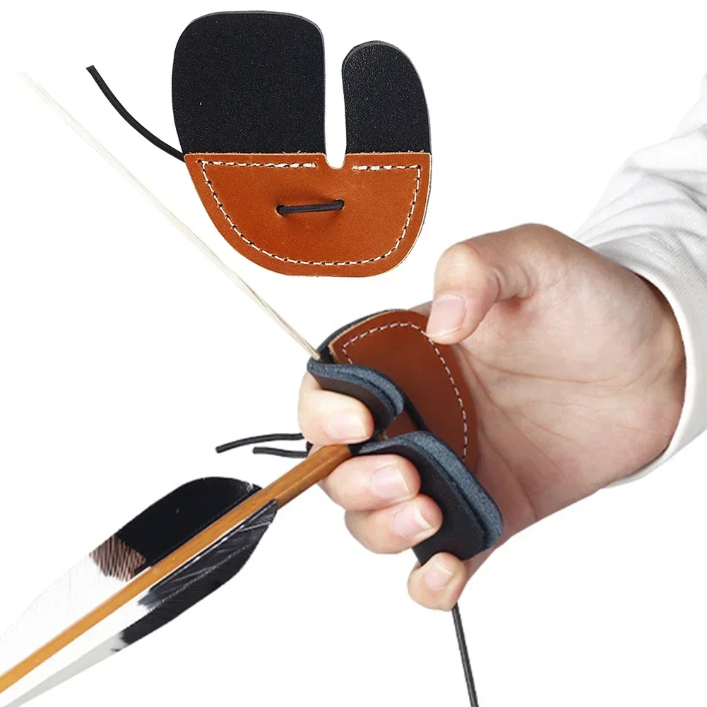 

High Quality Finger Guard Archery Long-term Wearing Thickened 17.3g 7.5*7cm Leather Material Better Protect Fingers