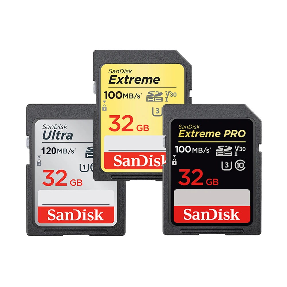 SanDisk Ultra/Extreme/Extreme PRO SD Card 32GB SDHC 64GB 128GB 256GB Carte SD SDXC Class10 C10 U3 V30 4K UHD For Camera SD Card