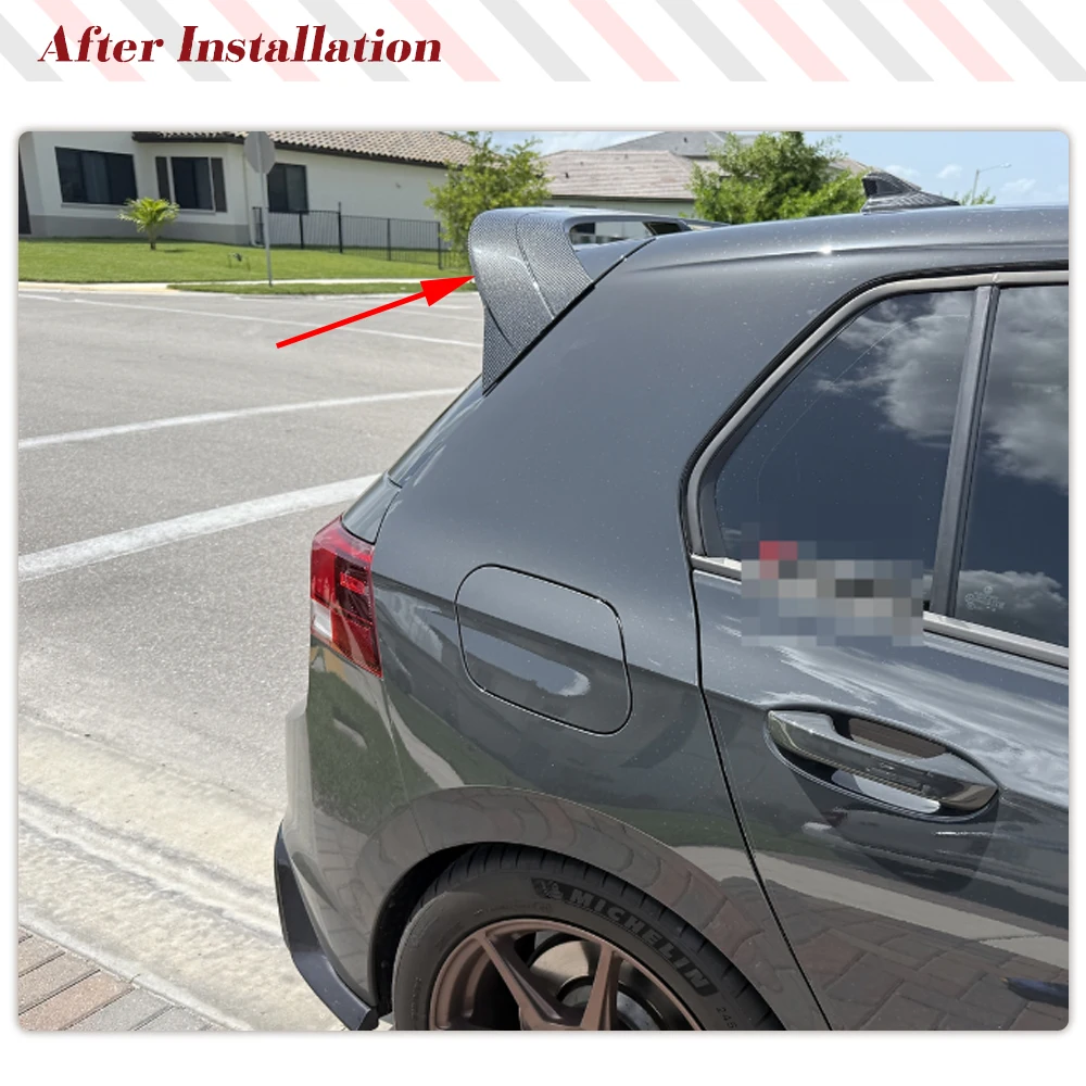 Carbon Fiber Rear Trunk Lip Car Rear Roof Racing Spoiler Window Wing Lip For Volkswagen VW Golf 8 MK8 GTI R 2021-2023 Hatchback
