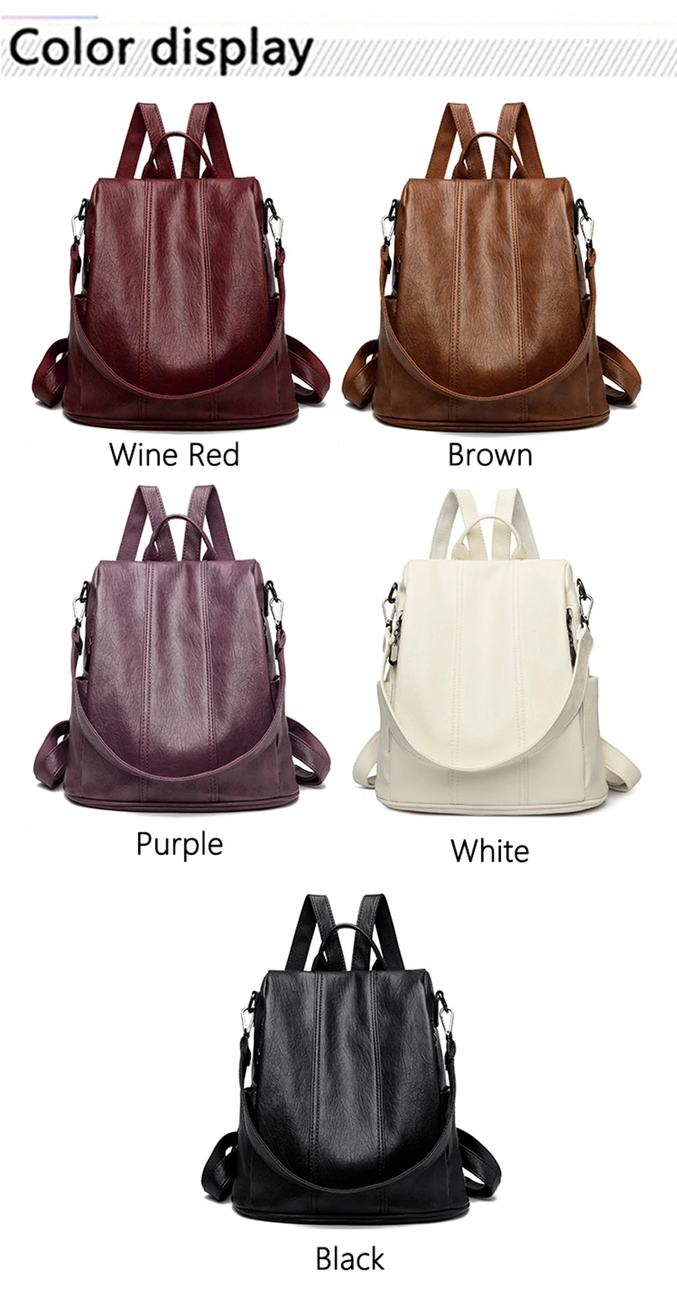 Luxury Brand Anti-Theft Women's Backpack High-Quality Leather Sac a Dos SchoolBag Knapsack for Female