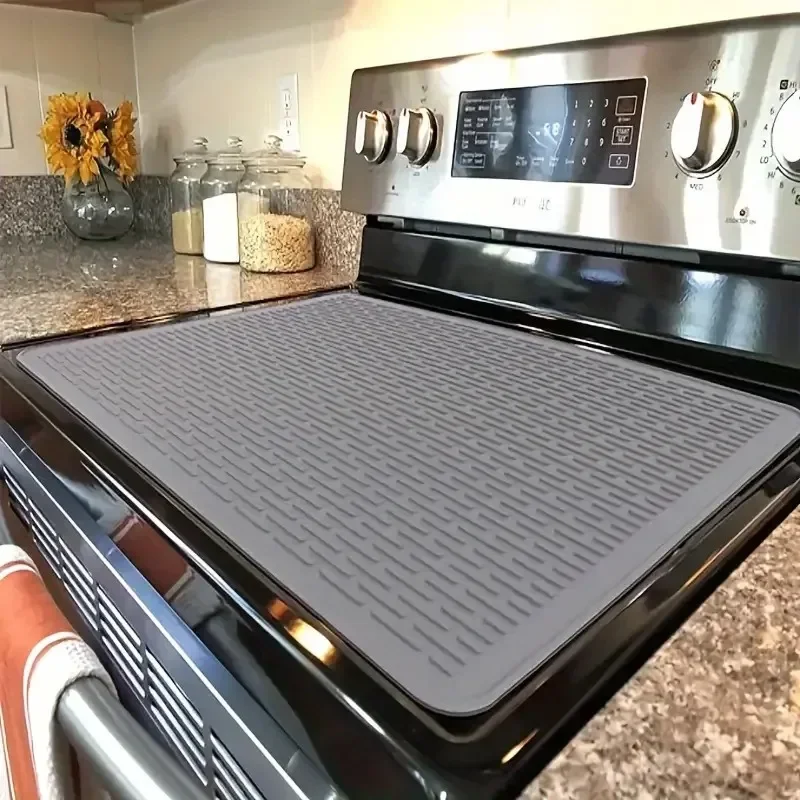 Large Silicone Stove Mat Kitchen Drain Top Cover Multifunctional Induction Stove Protective Mat