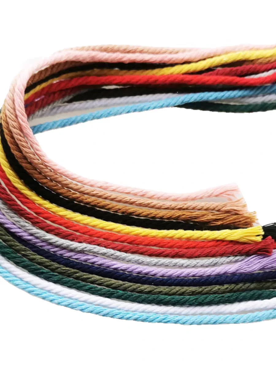 3mm-4mm 10 metri corda di cotone colorato artigianato spago corda Macrame corda fai da te tessili per la casa confezione regalo decorazioni per