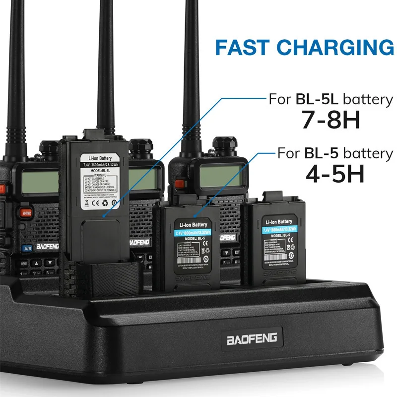 Baofeng UV-5R 2*3 Six Way Charger Walkie Talkie Multi Unit Charger Station For UV-5R UV-5RA UV-5RE UV-5RT BF-F8HP BF-F8+ Radios