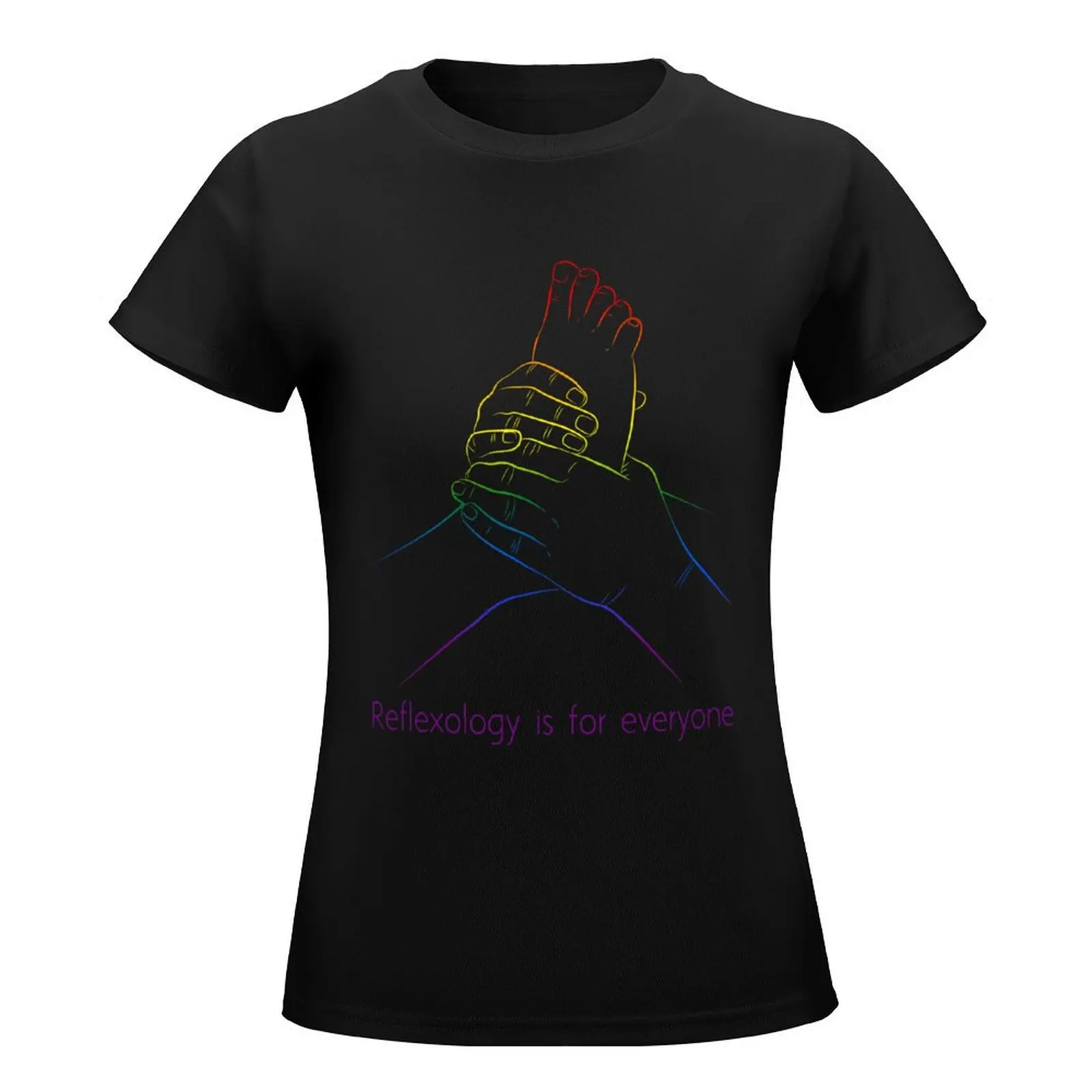 Rainbow Reflexology is for Everyone T-Shirt new edition tops animal print shirt for girls black t shirts for Women