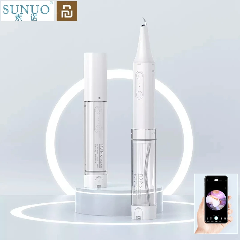 Youpin SUNUO T13 Pro Visual Ultrasonic Irrigator Dental Calculus Oral Teeth Tartar Eliminator Cleaner Removal Teeth Whitening