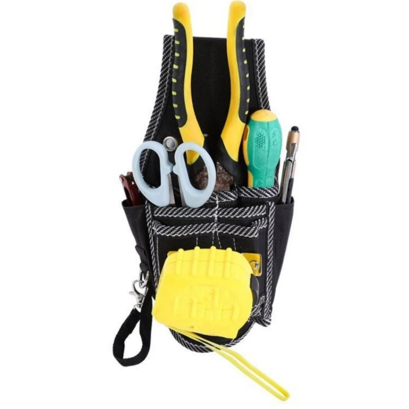 Heavy Duty Canvas Tool Carriers Bag 9 Compartments Electrician Waist Pocket Suitable for Efficient Tool Management F1CC