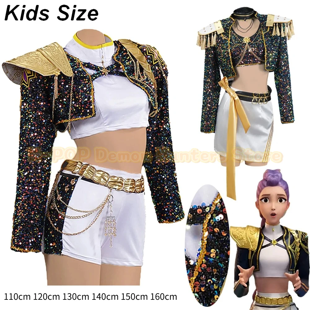 

New Black Golden Rumi Zoey Mira Cosplay KPop Demon Hunters Cosplay Costume Girls Suit Adult Halloween Party Role Playing Outfit