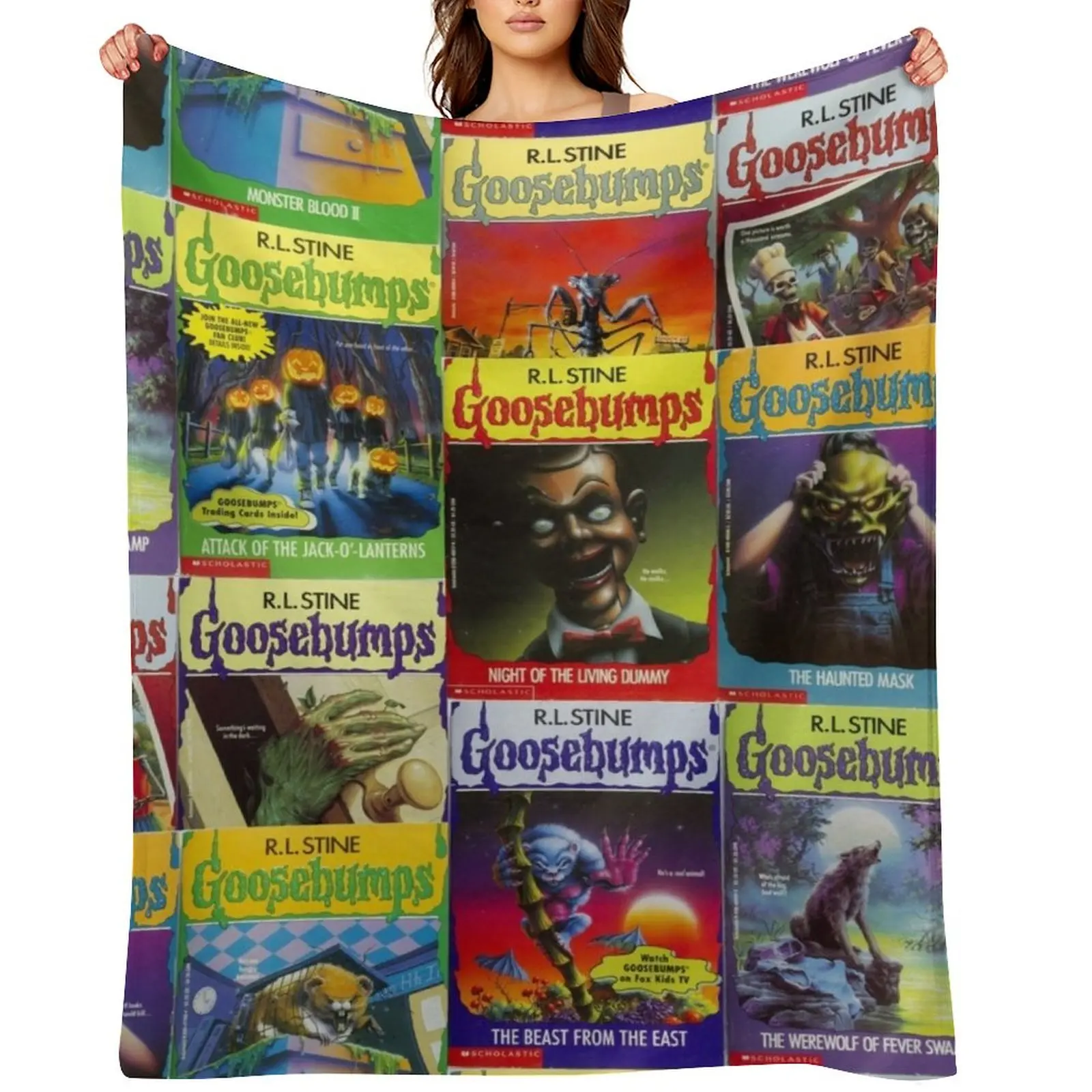 

Goosebumps Greatest Hits Throw Blanket Vintage Shaggy Beach Nap Blankets