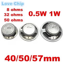 2Pcs Outer Magnetic Iron Case Mini Speaker 8 Ohms 32 ohms 0.5/1/2/3watt 0.5W 1W 3W 8R 32R Diameter 40MM 50MM 57MM LoudSpeaker