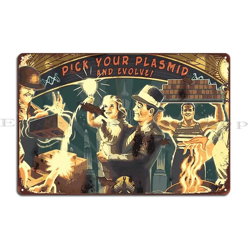 Bioshock Infinite Plasmid Art Lorenzognech Metal Plaque Poster Pub Plates Plaques Create Cave Printing Tin Sign Poster