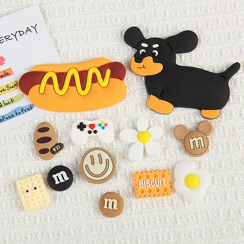 

Cute PVC Chocolate Cookie Dog Kids Mix Food Shoe Buckle Charms Clog Accessories Fit Birthday Gifts