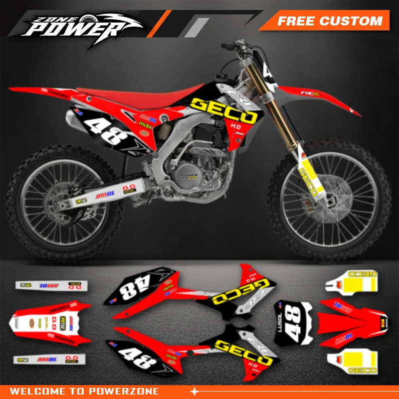 Powerzone Motorcycle Graphic Decal Stickers Kits For Honda CRF450 CRF450R 2013-2016 CRF250 CRF250R 2014 2015 2016 2017 97