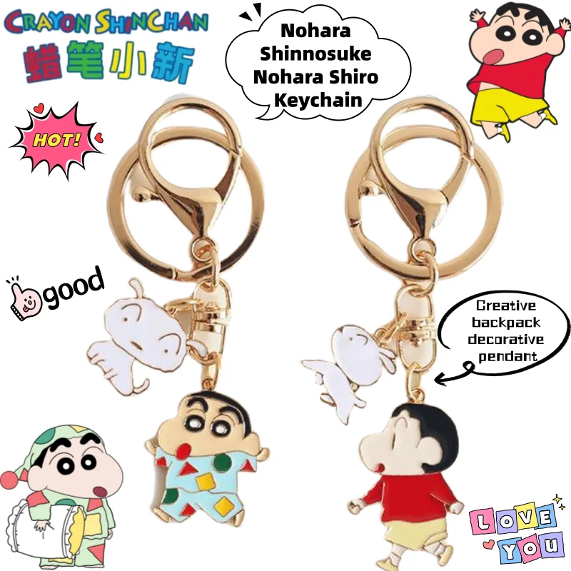 Crayon Shin-chan Nohara Shinnosuke Nohara Shiro Anime-Schlüsselanhänger, kreativer Rucksack-Dekoanhänger