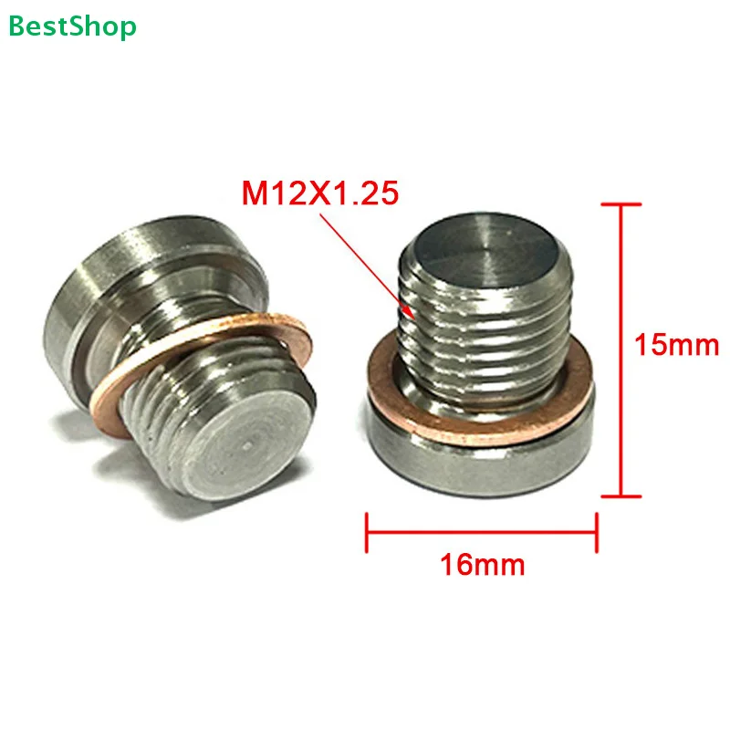 〔R〕M12x1.25 O2 Oxygen Lambda Sensor Blanking Plug Cap Bung Exhaust Accessories With Gasket Automotive Hexagonal Threaded Parts