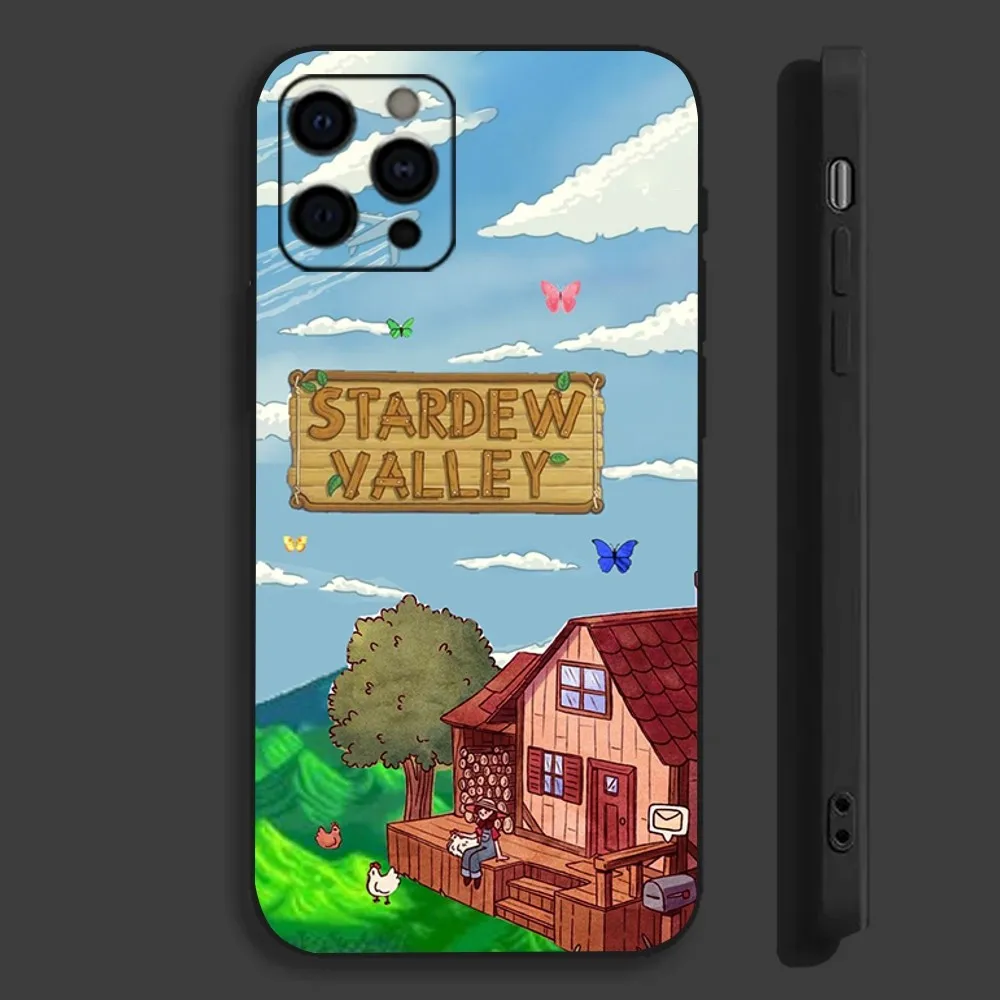 S-Stardew V-Valley Game Phone Case For Apple iPhone 15,14,13,12,11,Pro,X,XS,Max,XR,Plus,Mini Soft Black Cover image 3