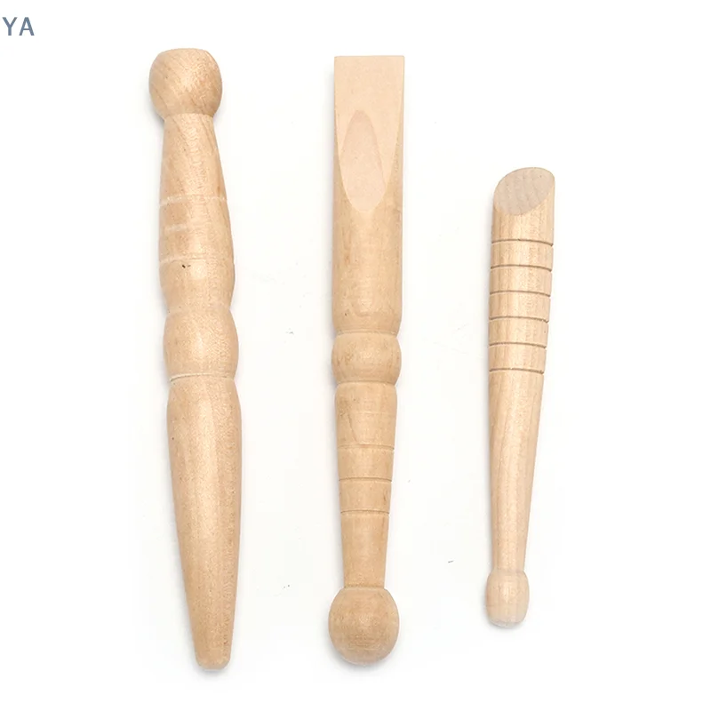 [Y]3PCS Wooden Foot Body Massage Stick Relieve Muscle Relaxing Tool Massager