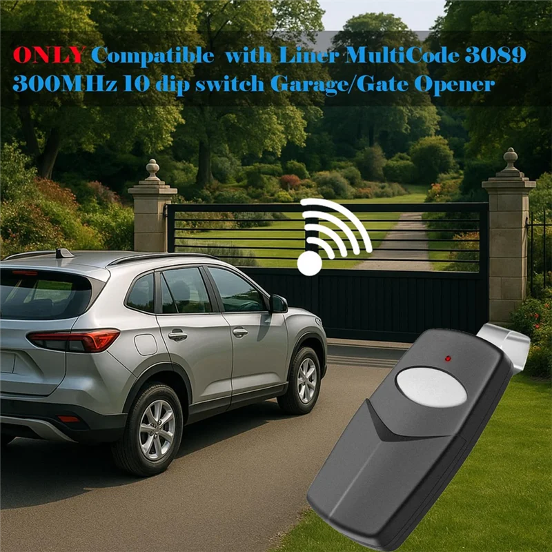 【علامة تجارية جديدة】جهاز تحكم عن بعد لفتح باب المرآب للبوابة لموديلات خطية متعددة الأكواد 300 ميجا هرتز 308911/1089/3070/3060 تتميز بمفتاح 10 Dip