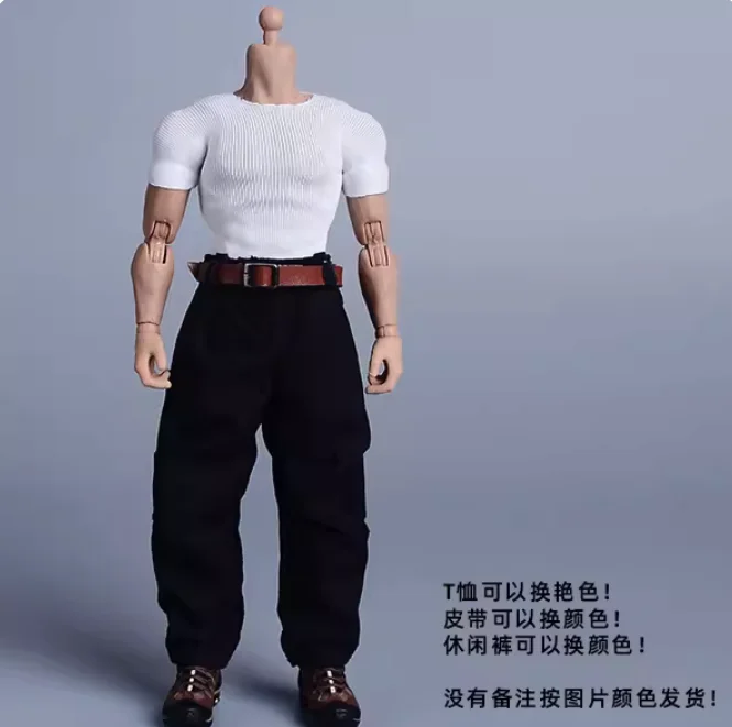 1/12 Male Soldier Close-fitting T-shirt+Pants Model for 6''Muscle Romankey