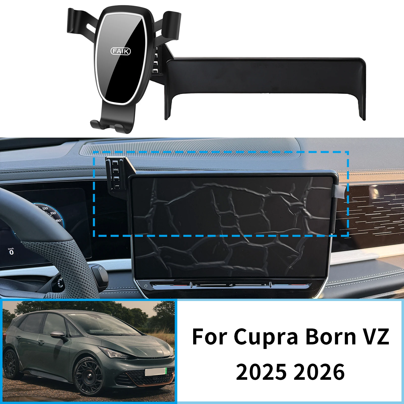 

Car Mobile Phone Holder GPS Bracket fit for Cupra Born VZ 2025 2026 12.9"inch Navigation Stand Auto Accessories