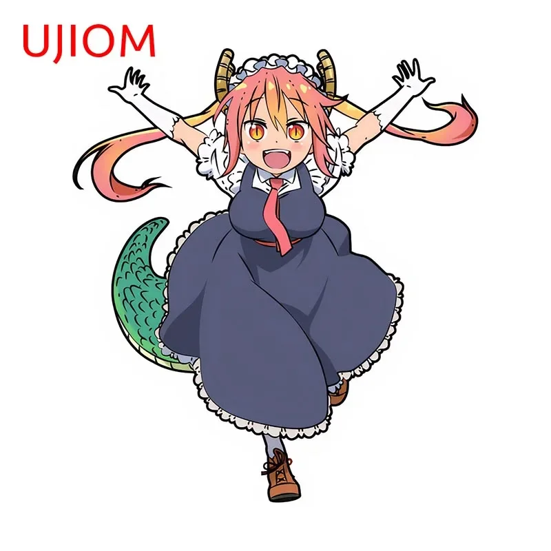 UJIOM 13cm X 11.6cm Kobayashis Dragon Cartoon Wall Stickers Scratch Proof Refrigerator Decal Room Decoration Accessories