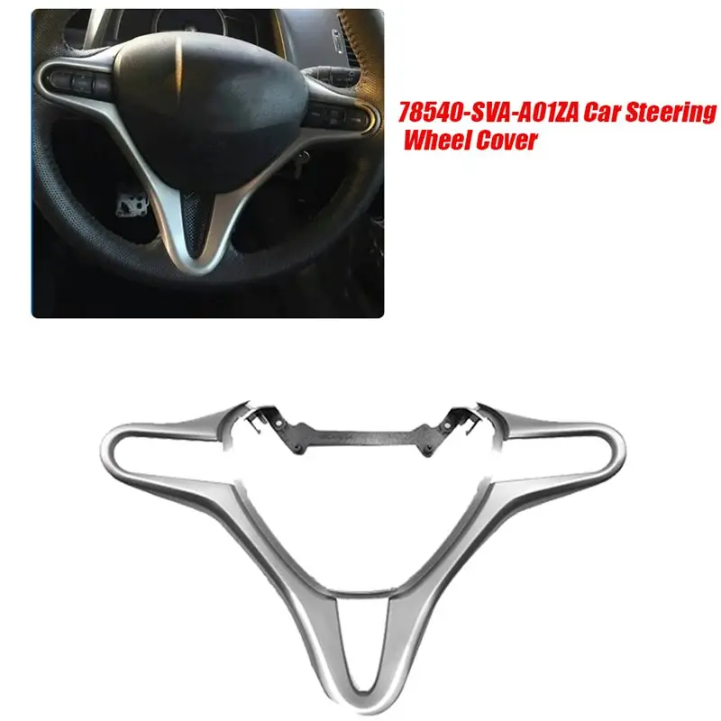 HOT-Car Steering Wheel Auto Cruise Trim Cover For Honda Civic 8Th 2006-2011 Spare Parts Audio Radio Switch Buttons Frame Silver, view 6